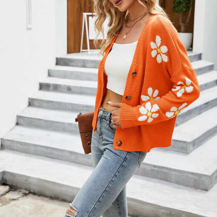 Women's Cardigan – Daisy Knit Button