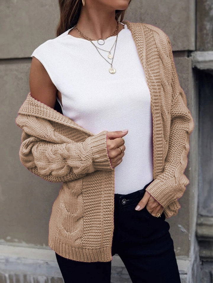 Women's Cardigan – Hooded Cable Knit