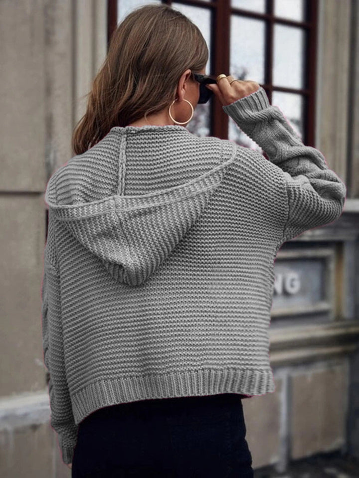 Women's Cardigan – Hooded Cable Knit