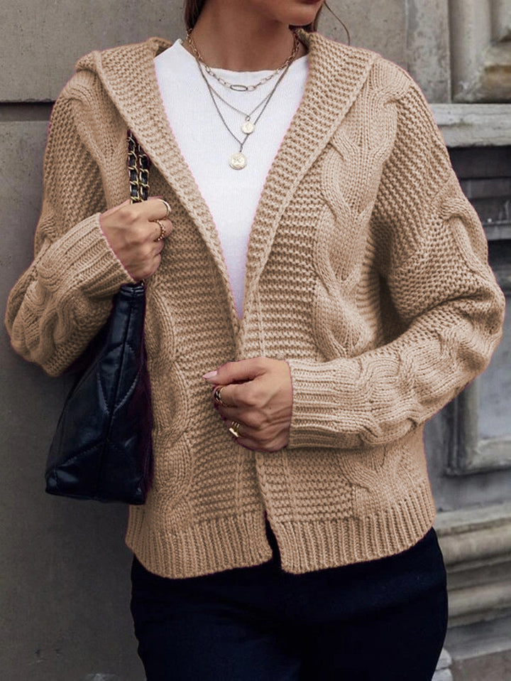 Women's Cardigan – Hooded Cable Knit
