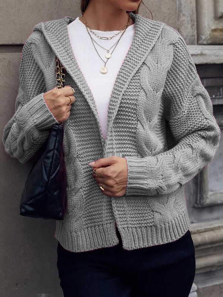 Women's Cardigan – Hooded Cable Knit