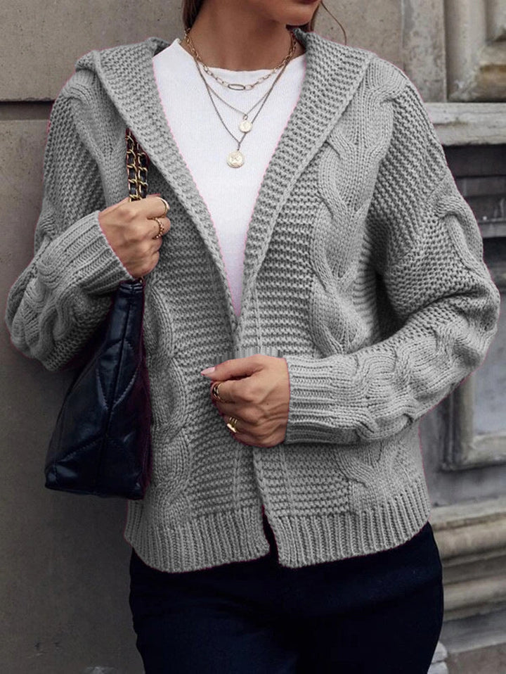Women's Cardigan – Hooded Cable Knit