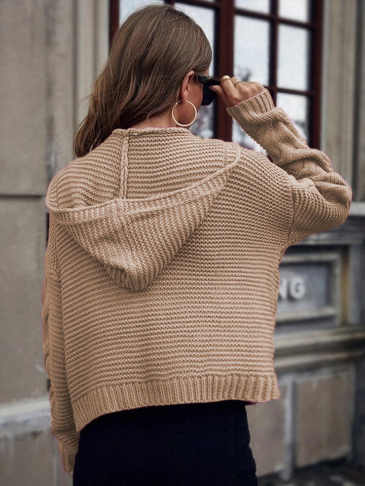 Women's Cardigan – Hooded Cable Knit