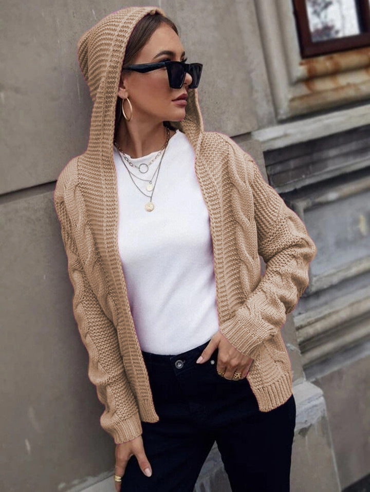 Women's Cardigan – Hooded Cable Knit