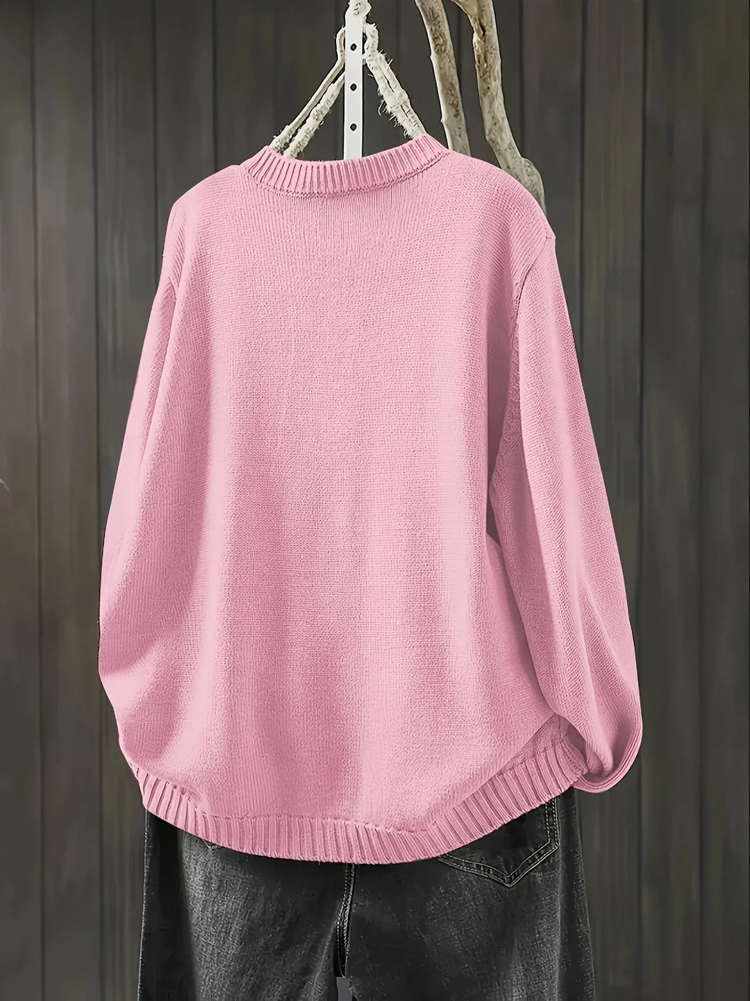 Women's Knit Loose-Fit Cardigan Sweater – Multicolor Button-Front And Crew-Neck