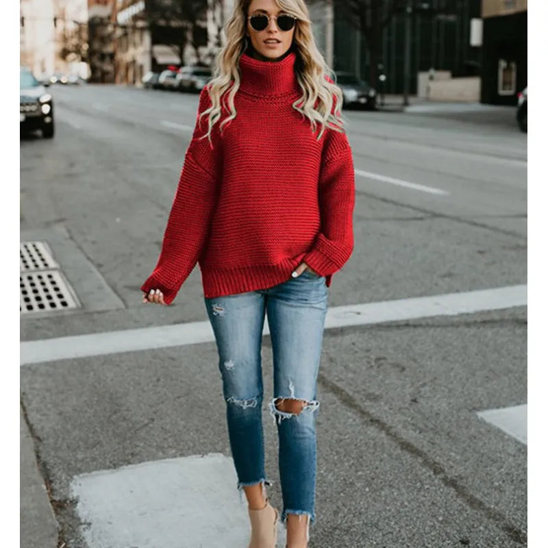 Women's Jumper – Long Roll-Neck Knit