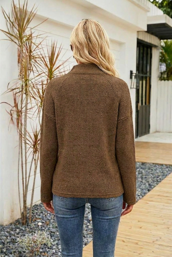 Women's Jumper – Oversized Half-Zip Knit