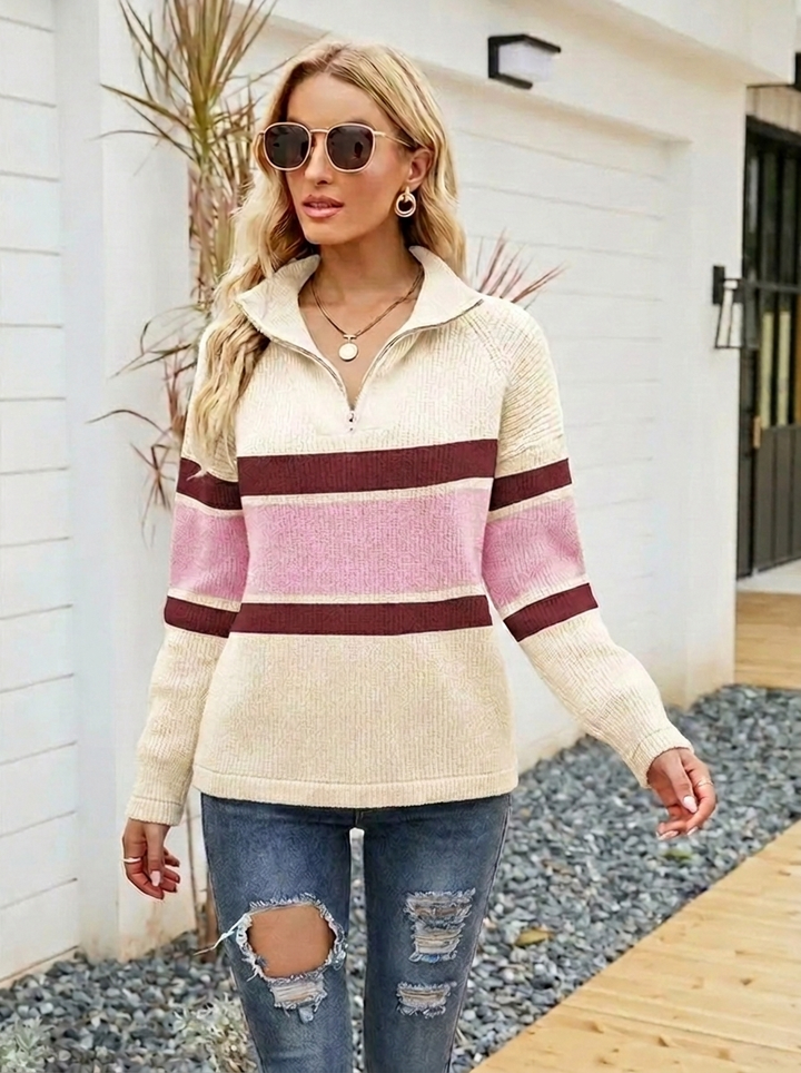 Women's Jumper – Oversized Half-Zip Knit