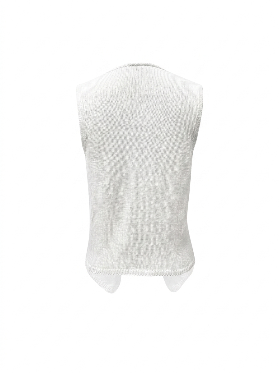 Women's Knitted Vest – Ribbed V-Neck