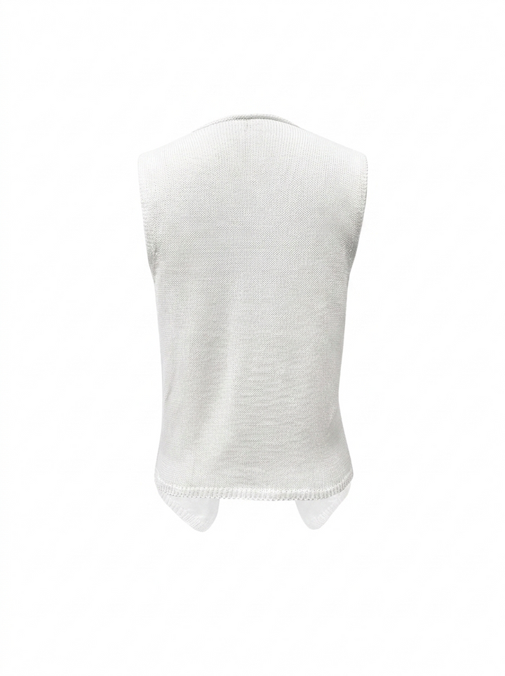 Women's Knitted Vest – Ribbed V-Neck