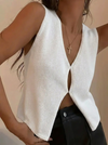 Women's Knitted Vest – Ribbed V-Neck