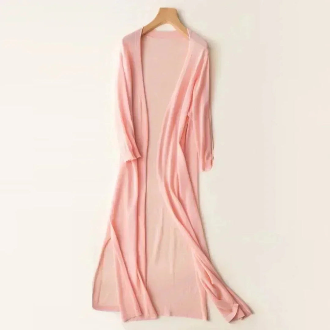 Women's Lightweight Open-Front Long Knit Cardigan