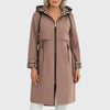 Women's Lightweight Plaid-Lined Hooded Parka – Full-Zip Front