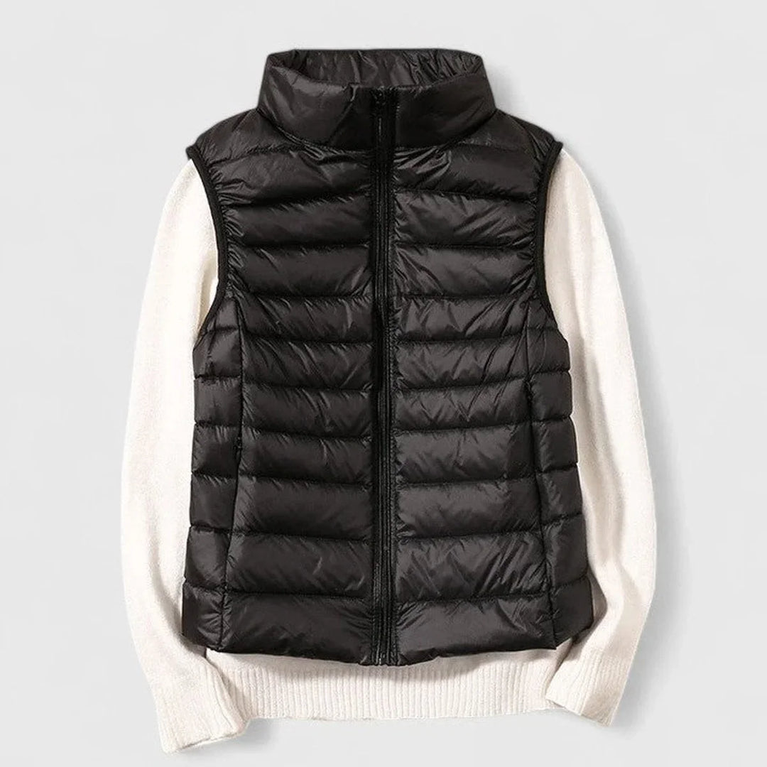 Women's Lightweight Quilted Sleeveless Puffer Vest Zip-Up