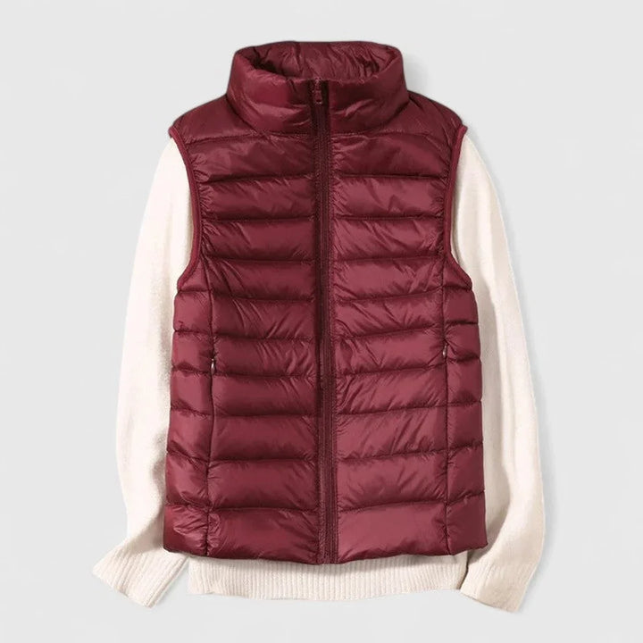 Women's Lightweight Quilted Sleeveless Puffer Vest Zip-Up