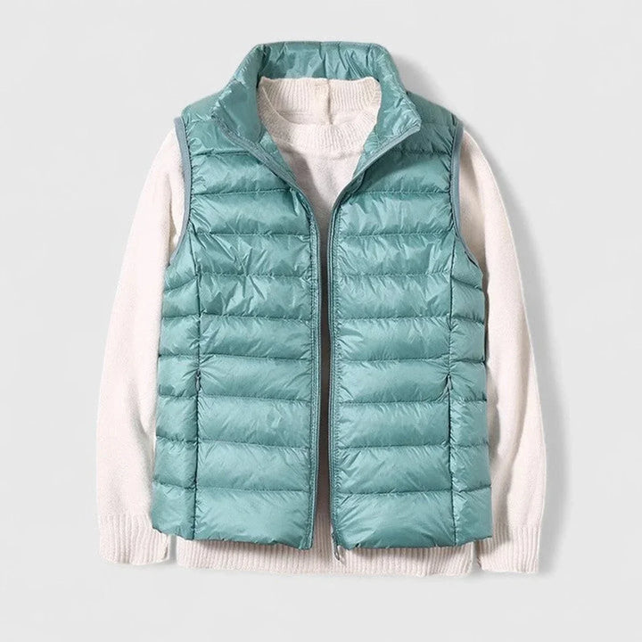 Women's Lightweight Quilted Sleeveless Puffer Vest Zip-Up