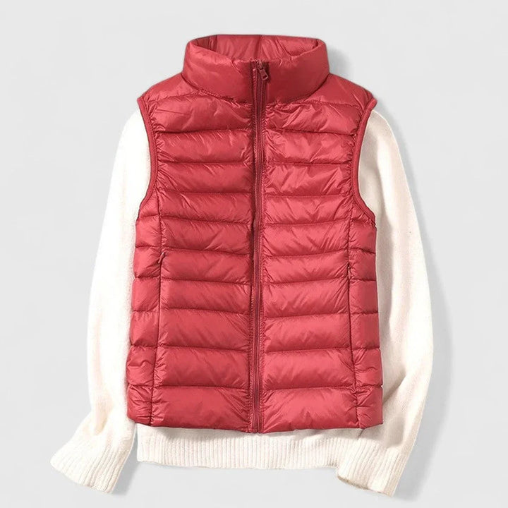 Women's Lightweight Quilted Sleeveless Puffer Vest Zip-Up
