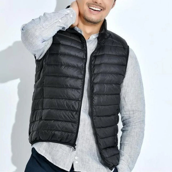 Women's Lightweight Quilted Zip-Up Puffer Vest Stand Collar