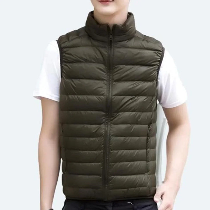 Women's Lightweight Quilted Zip-Up Puffer Vest Stand Collar
