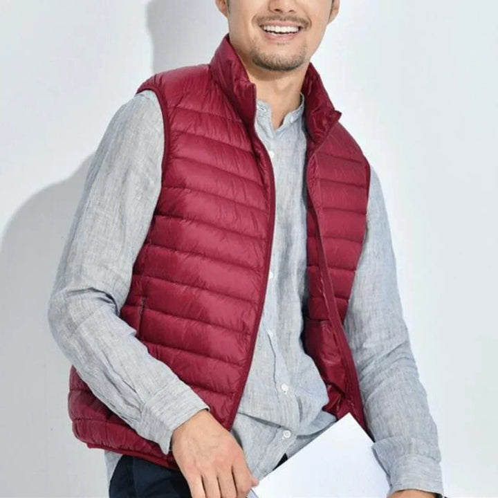 Women's Lightweight Quilted Zip-Up Puffer Vest Stand Collar