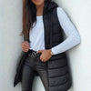 Women's Long Hooded Sleeveless Puffer Vest Lightweight Layering Gilet