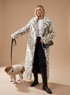 Women's Coat – Long Leopard Print Faux Fur