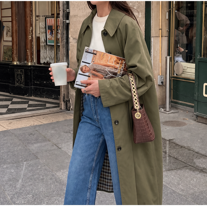 Women's Trench Coat – Long Plaid Lining