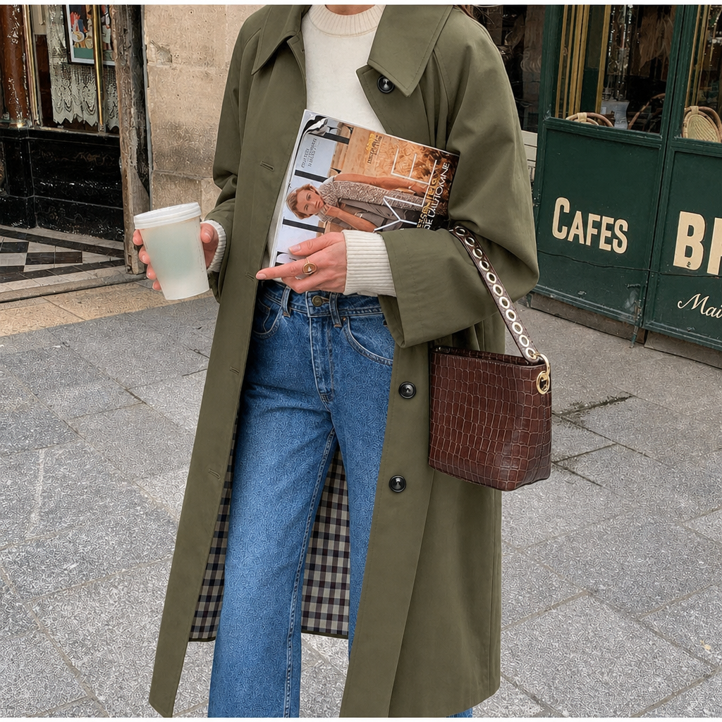 Women's Trench Coat – Long Plaid Lining