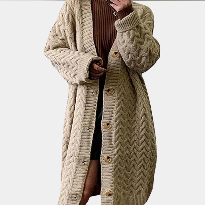 Women's Knitwear Oversized Long Button-Front Cardigan