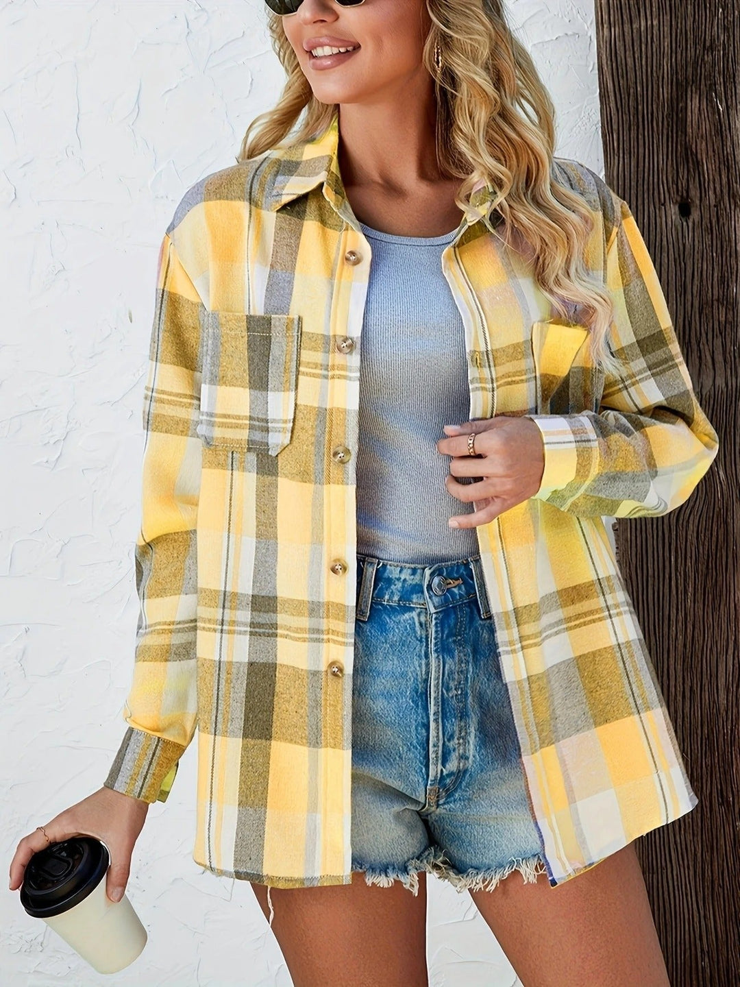 Women's Shirt – Oversized Plaid Flannel
