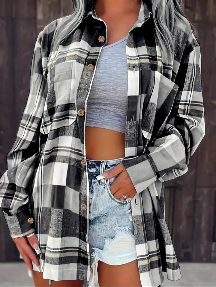 Women's Shirt – Oversized Plaid Flannel