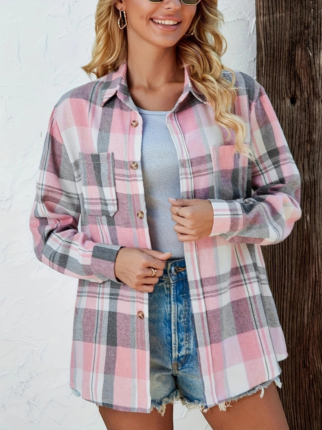 Women's Shirt – Oversized Plaid Flannel
