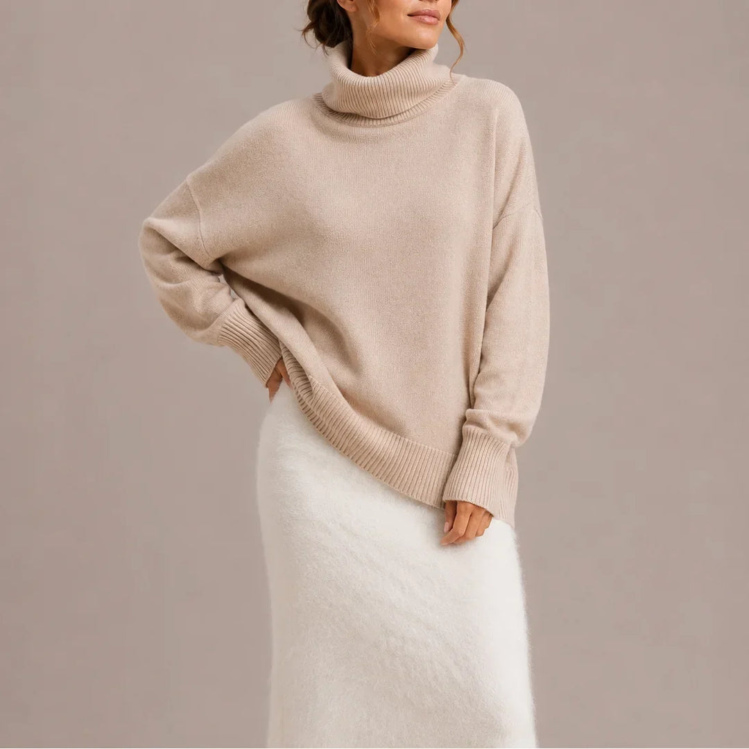 Women's Turtleneck Oversized Knitted Jumper