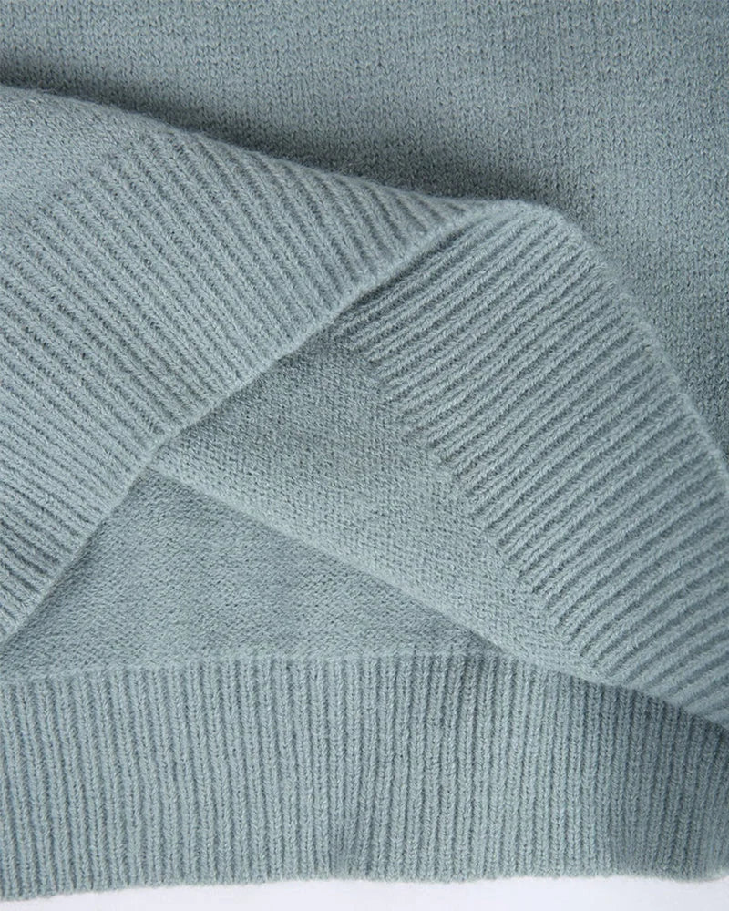 Women's Patterned Yoke Knit Sweater – Long-Sleeve Crew-Neck