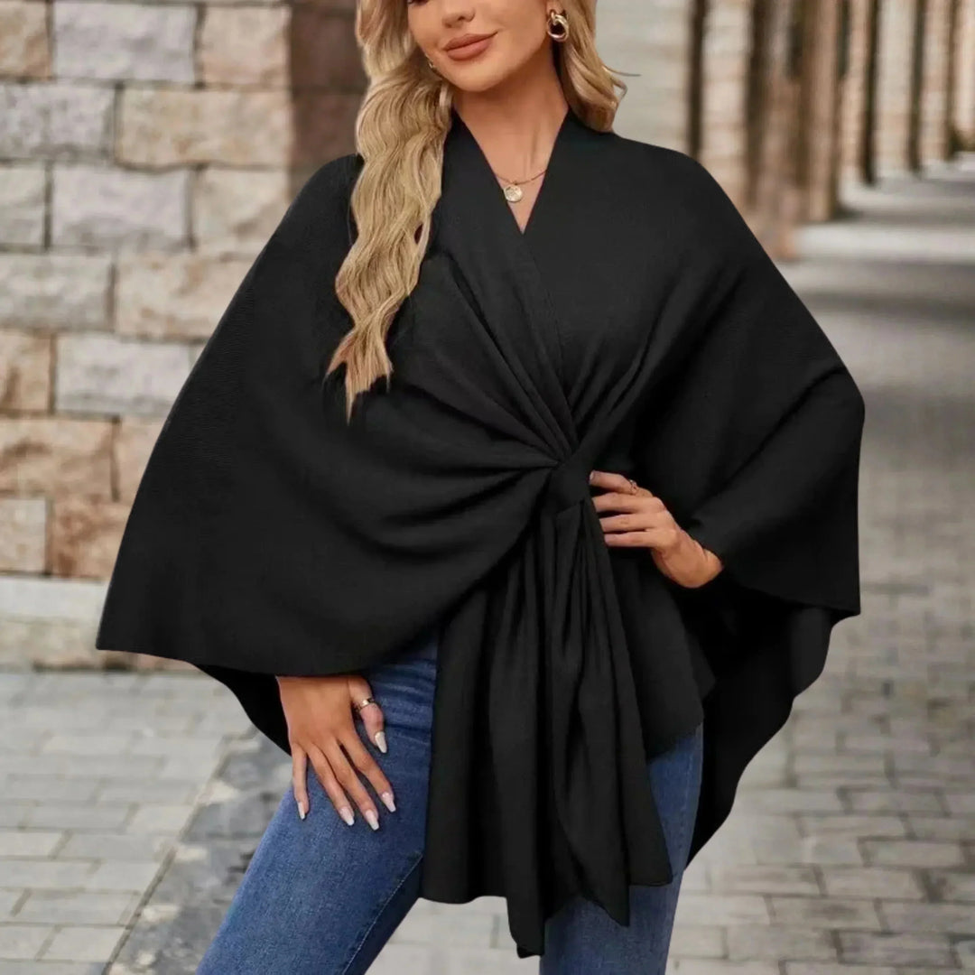 Women's Pink Knit Draped Cardigan – Wrap-Front And Knotted Design
