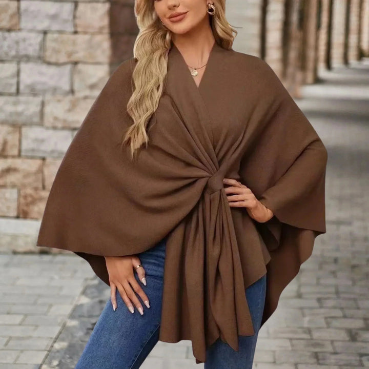 Women's Pink Knit Draped Cardigan – Wrap-Front And Knotted Design