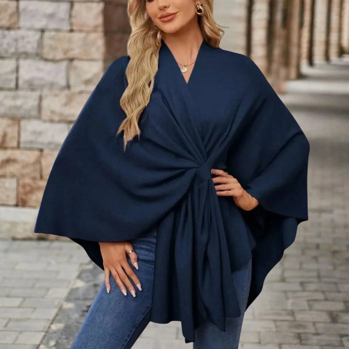 Women's Pink Knit Draped Cardigan – Wrap-Front And Knotted Design