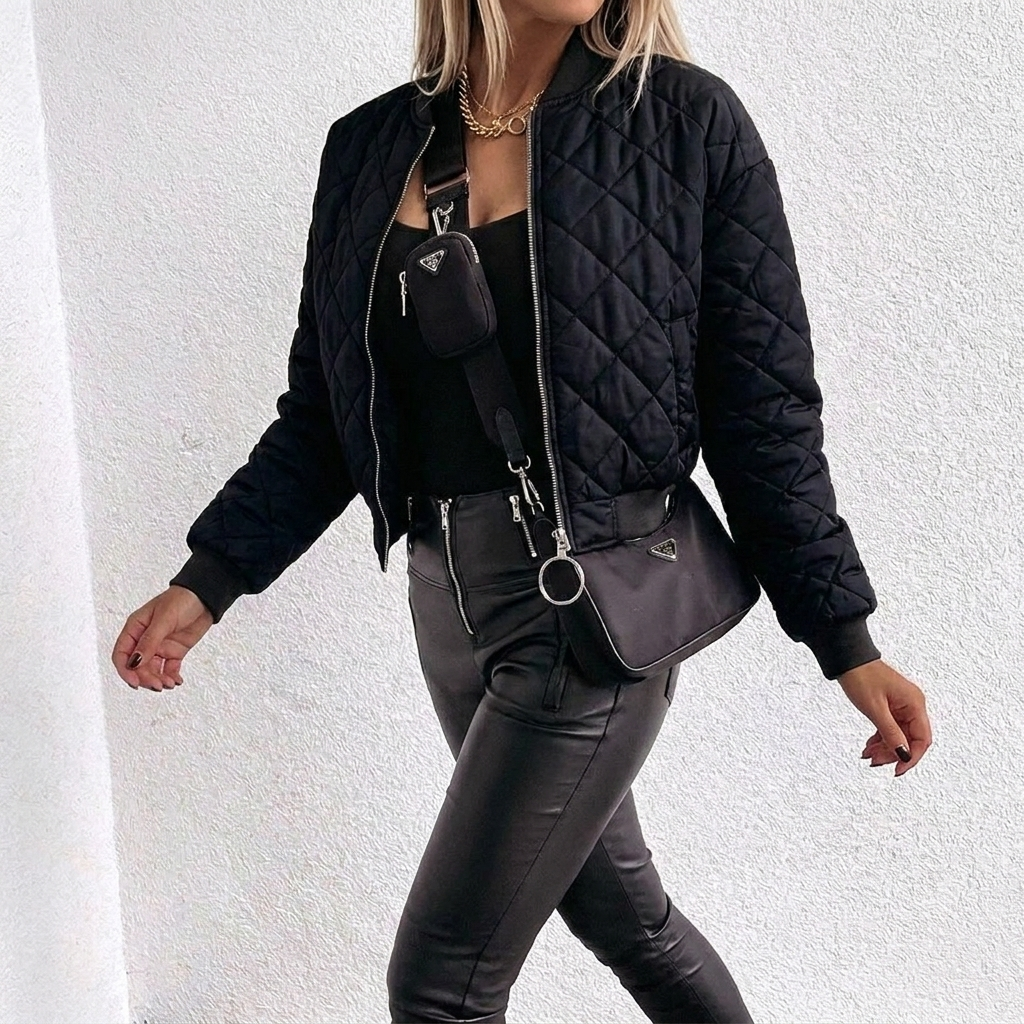 Women's Jacket – Cropped Diamond Quilted