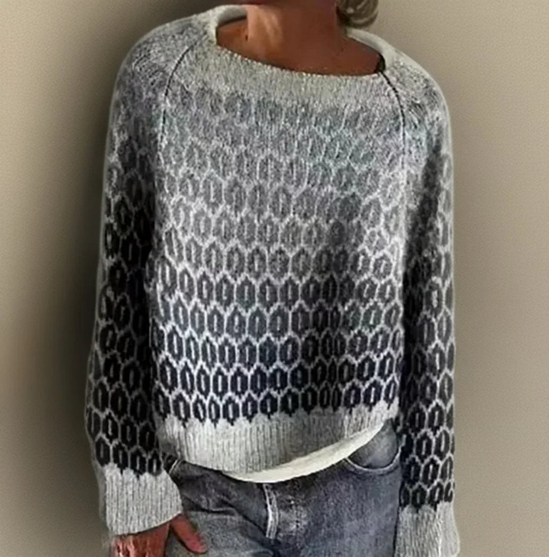 Women's Relaxed-Fit Gradient Fair Isle Knit Sweater