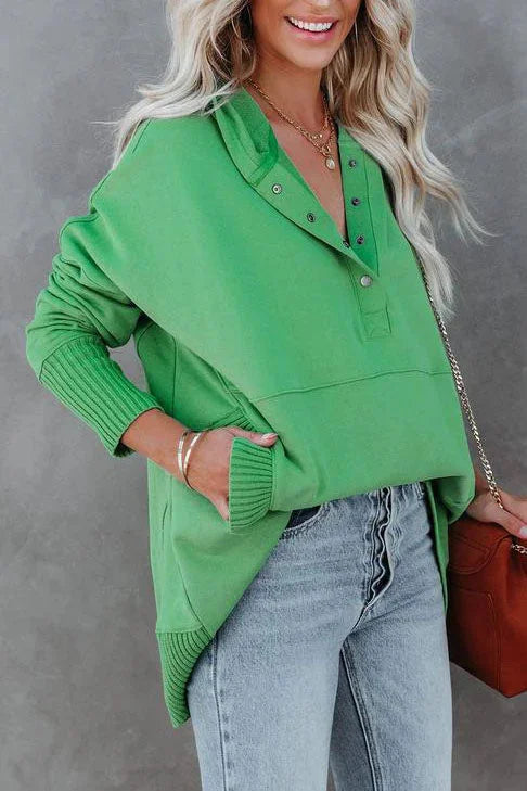 Women's Relaxed-Fit Hooded Drawstring Pullover Tunic Sweatshirt