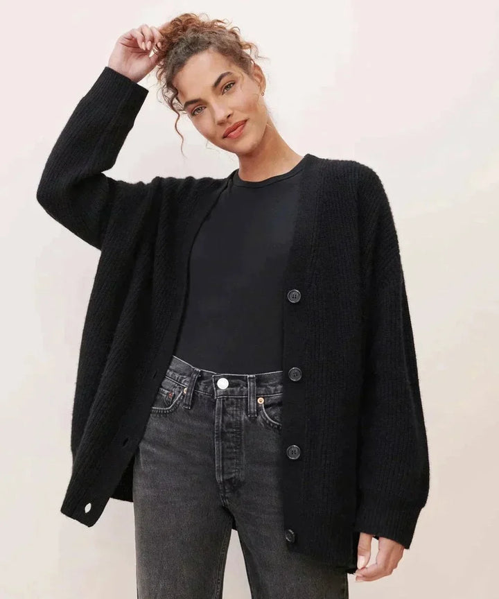 Women's Relaxed-Fit V-Neck Cashmere Button-Front Cardigan