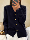 Women's Cardigan – Heart-Button Knit