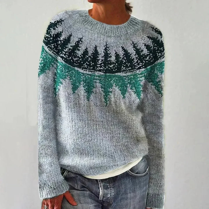 Women's Retro Striped Relaxed-Fit Knit Sweater