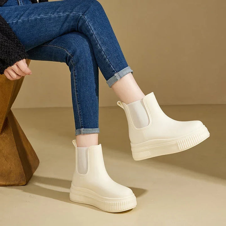 Women's Rubber Chelsea Rain Boots – Chunky Platform Sole