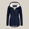 Women's Sherpa-Lined Hooded Quilted Jacket Fleece Winter Coat