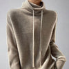 Women's Jumper – Slouchy Drawstring Turtleneck Knit Winter
