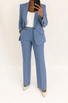 Women's Tailored Blazer And Straight-Leg Trousers Matching Set