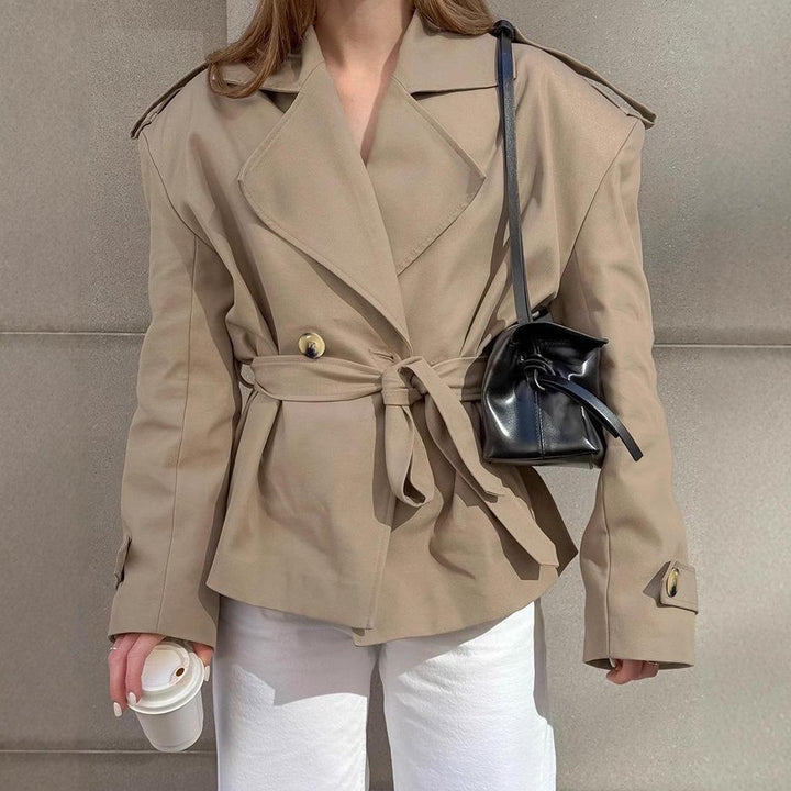Women's Trench Coat – Belted Double-Breasted