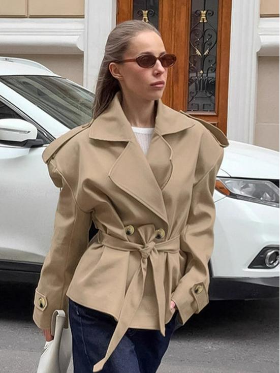 Women's Trench Coat – Belted Double-Breasted