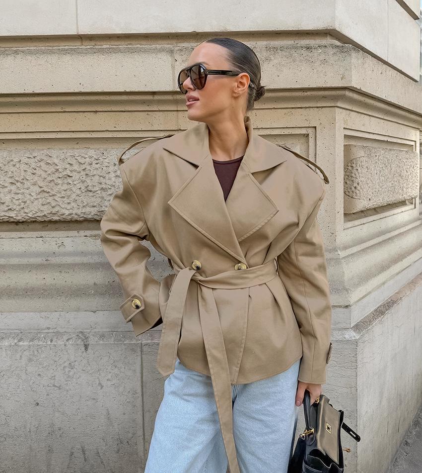 Women's Trench Coat – Belted Double-Breasted